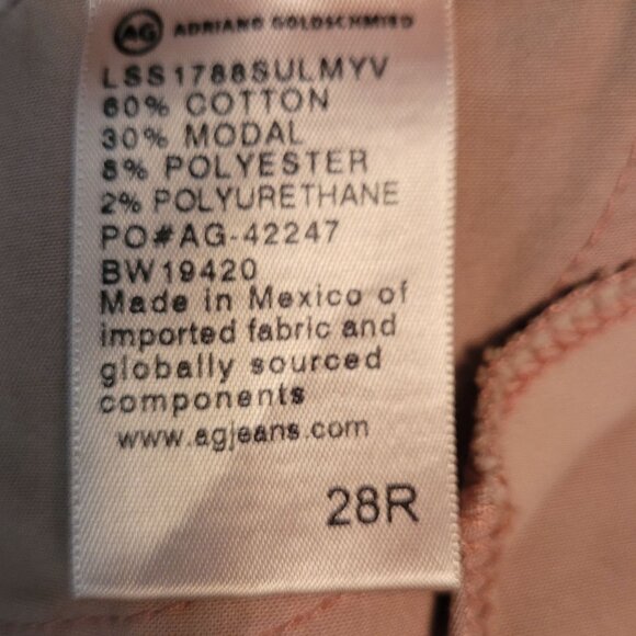 Adriano Goldschmied Jeans 28 R Abbey Ankle Skinny Mid Rise Pink Stretch Denim - Picture 6 of 12